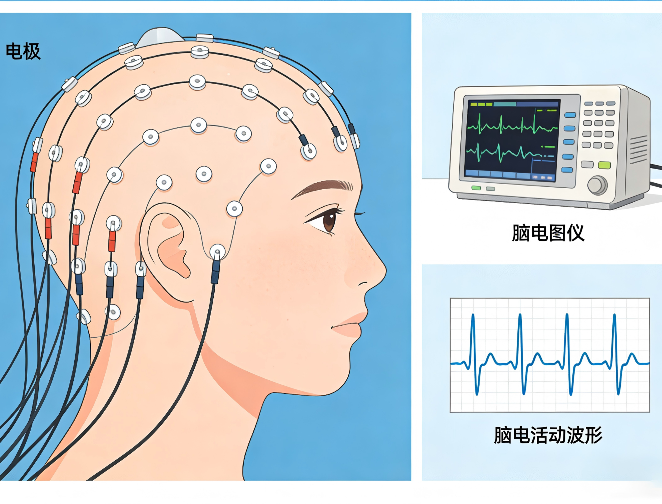Implant and EEG machine